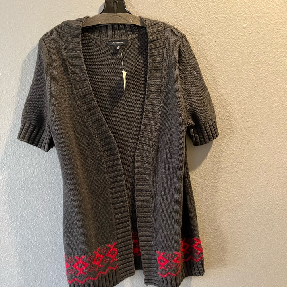 Banana Republic grey sweater jacket.